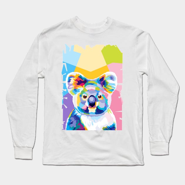 Koala Wpap Art Long Sleeve T-Shirt by SiksisArt